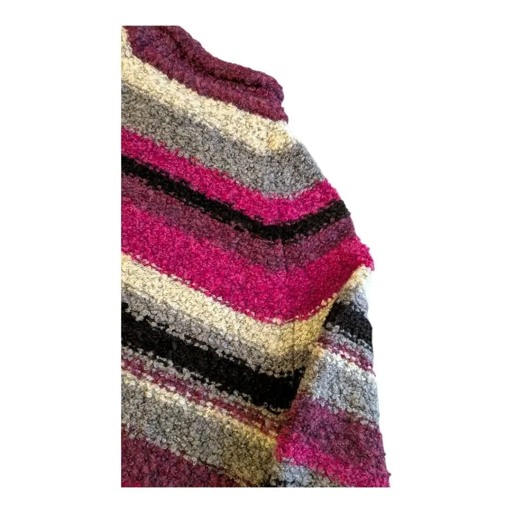 Vintage The Limited Striped Wool Blend Mock Neck Sweater Chunky S Winter 90s 80s